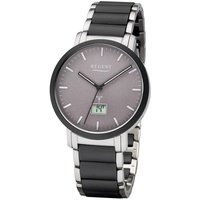 REGENT Herren Funkuhr FR-253 Keramik, Edelstahl - Bunt/Grau