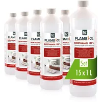 Höfer Chemie 15x 1 L Flaschen für Edelstahl-Tisch-Kamine