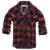Brandit Textil Check Langarmhemd Red / Black 3XL