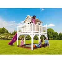 Axi Spielhaus Liam braun/weiß inkl. Rutsche lila