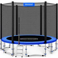 Monzana Trampolin 366 cm inkl.Sicherheitsnetz, Leiter und Randabdeckung blau