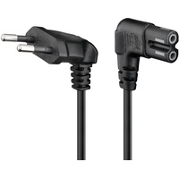 Goobay Netzkabel Eurostecker/C7 Buchse beidseitig gewinkelt, 1m 97346