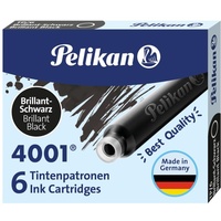 Pelikan 4001 TP/6 Tintenpatronen für Füller brillant-schwarz 6