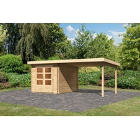 Karibu Gartenhaus KARIBU "Schloßsee 4", beige (naturbelassen), ohne Fußboden,