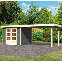 Karibu Gartenhaus KARIBU "Arnis 3,5", grau (terragrau), ohne Fußboden,