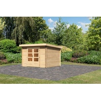 Karibu Gartenhaus KARIBU "Schloßsee 5", beige (naturbelassen), ohne Fußboden,