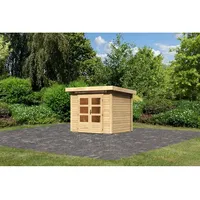 Karibu Gartenhaus Kandern 2 natur 28 mm-244 x 204