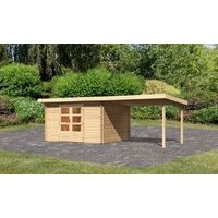 Karibu Gartenhaus KARIBU "Schloßsee 7", beige (naturbelassen), ohne Fußboden,