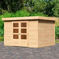 Karibu Gartenhaus KARIBU ""Arnis 5" anthrazit", beige (naturbelassen), ohne