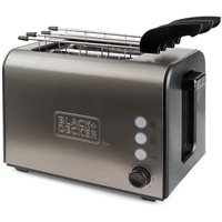 Black & Decker BXTOA900E Toaster, 900 Edelstahl, Grau, Mit