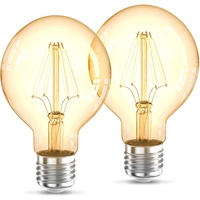 B.K.Licht - 2er Set LED Leuchtmittel, Birne, Vintage, Retro,