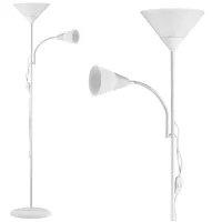 Monzana Stehlampe Weiß E27 60W verstellbare Lampen Deckenfluter Fluter