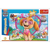 Trefl PAW Patrol Glitterpuzzle, Im Schein des Himmels (Kinderpuzzle)