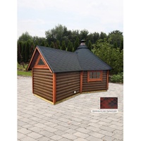 Wolff Finnhaus Grillkota 9 de luxe mit Anbau Rot