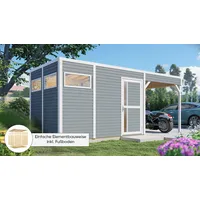BERTILO Gartenhaus Cubus 3 Lounge - 19 mm grau