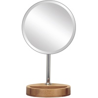 KLEINE WOLKE Kosmetikspiegel Timber Mirror, Make-up-Spiegel Freistehend Rund Bambus