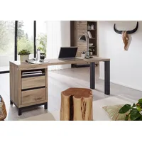 Massivmoebel24 Schreibtisch Wildeiche 220x55x76 bianco geölt VILLANDERS #242 -