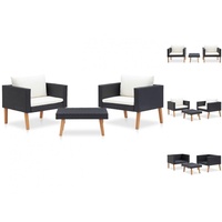 VidaXL Garten-Lounge-Set 3-tlg. schwarz 310218