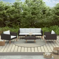 VidaXL Garten-Lounge-Set 4-tlg. schwarz 3059334