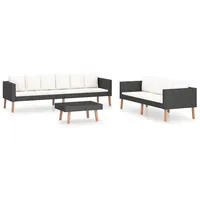 VidaXL Garten-Lounge-Set 3-tlg. schwarz 3059337