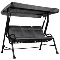 Outsunny Hollywoodschaukel grau/schwarz 3-Sitzer 84A-140BK