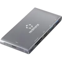Renkforce Tragbares Kartenlesegerät mit SSD-Gehäusehub (USB-C, 3 Ports), Dockingstation