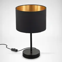 B.K.Licht Nachttischlampe Schwarz-Gold