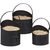 Relaxdays Pelleteimer 3er Set, ∅ je 21, 25 &