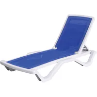 GGM Möbel 2er-Set Sonnenliege | Weiß/Blau | Stapelbar |