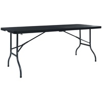 VidaXL Gartentisch 180 x 75 x72 cm schwarz klappbar