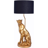 Palazzo XL Tischlampe Leopard Gold Schwarz Panther Art Deco