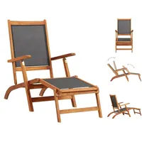 VidaXL Sonnenliege 141 x 57,5 x 92 cm schwarz/braun