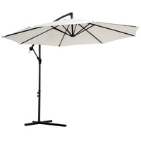 Outsunny Ampelschirm mit Handkurbel Ø 300 cm creme