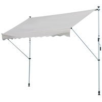 Outsunny Markise Klemmmarkise Faltarm Handkurbel Balkon Alu beige
