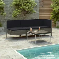 VidaXL Garten-Lounge-Set 3-tlg. grau