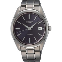 Seiko Herren-Uhr Quarz Titan mit Edelstahlband SUR373P1