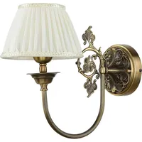 Licht-Erlebnisse Jugendstil Wandleuchter Mit Stoffschirm Simona E14 Messing Wertig