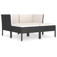 VidaXL Garten-Lounge-Set 4-tlg. schwarz 3056966