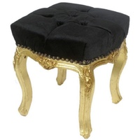 Casa Padrino Barock Fußhocker Schwarz / Gold 45 x