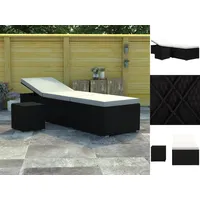 VidaXL Sonnenliegen Set 2-tlg. schwarz/cremeweiß