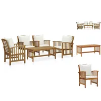 VidaXL Garten-Lounge-Set natur/weiß