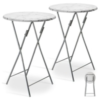 CASARIA Stehtisch Ø 60 x 110 cm weiß klappbar
