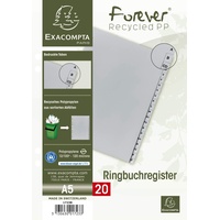 Exacompta Ordnerregister Halbformat A-Z grau 20-teilig, 1 Satz