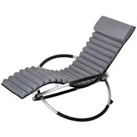 Outsunny Schaukelstuhl Schwarz, Metall 74x86x145 cm - grau
