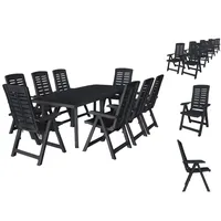 VidaXL Garten-Essgruppe 9-tlg. anthrazit 276181