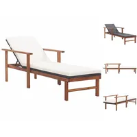 VidaXL Sonnenliege 200 x 55 x 56 cm schwarz/cremeweiß