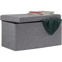 Relaxdays Faltbare Sitzbank XL mit Stauraum, Sitzcube Fußablage, Sitzwürfel