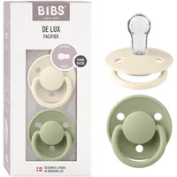 Bibs Schnuller De Lux 2er Pack Silikon Ivory+Sage 0-36m