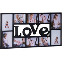 Relaxdays 10 Collage-Bilderrahmen LOVE schwarz 72,0 x 36,5 cm