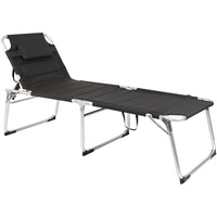 LINDER EXCLUSIV XXL Sonnenliege Dreibeinliege Gartenliege Schwarz gepolstert -